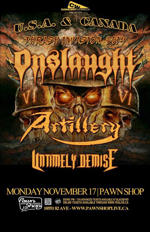 Untimely Demise: Live with Onslaught & Artillery at “Thrash Invasion 2014″