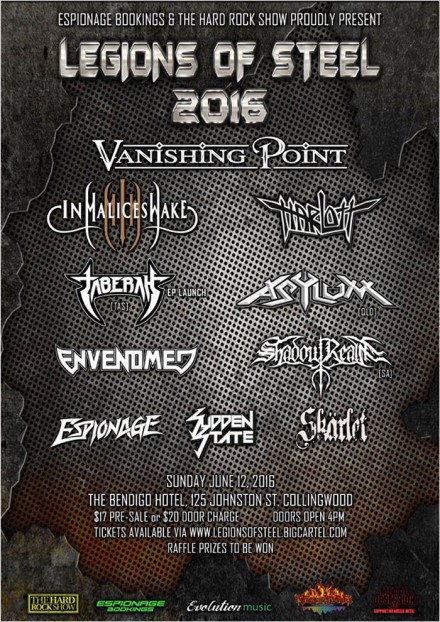 In Malice’s Wake & Envenomed live at “Legions Of Steel 2016″